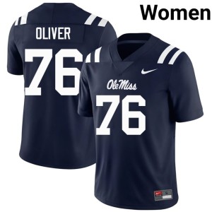 #76 2026 College Football John Wayne Oliver Navy Ole Mississippi Womens Jersey 436492-933