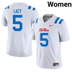 #5 Kewan Lacy Hotty Toddy Women Game College Football White Jersey 739346-969