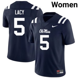 #5 Navy Kewan Lacy College Football Game Women's Rebels Jersey 469760-966