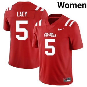 #5 Official Forward Rebels Women Red Kewan Lacy College Football Jersey 592683-688
