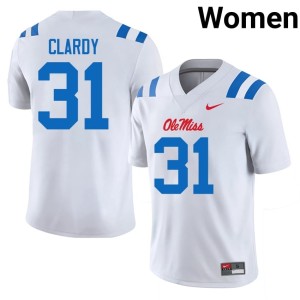#31 Ladarian Clardy White College Football Rebels Women's Limited Jerseys 434698-897