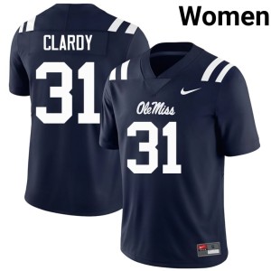 #31 College Football Ole Miss Rebels Navy Womens Ladarian Clardy Alumni Jersey 369138-703