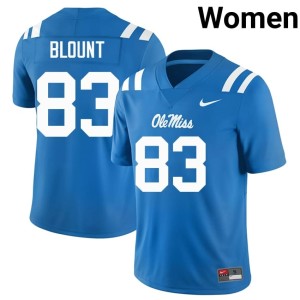 #83 Ole Miss College Football Player Powder Blue Levi Blount Women Jersey 703593-405