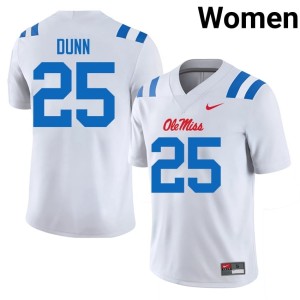 #25 Limited White College Football Ole Miss Rebels Maison Dunn Women Jersey 474671-706