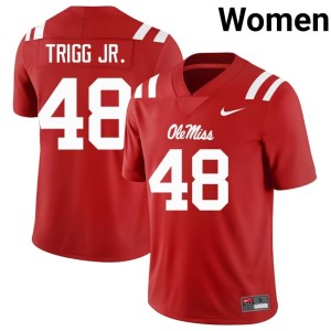 #48 2026-27 Red Ole Miss Rebels Mark Trigg Jr. Womens College Football Jersey 315288-798