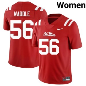 #56 Mississippi Limited Red Womens Mason Waddle College Football Jersey 495535-862