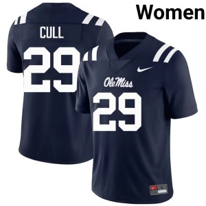 #29 Alumni College Football Navy Women's Mississippi Rebels Nick Cull Jerseys 394283-941