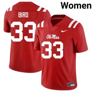 #33 Rebels Women Oscar Bird College Football Red Replica Jerseys 941480-587