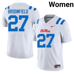 #27 Mississippi Pat Broomfield White College Football 2026 Women's Jerseys 552849-304