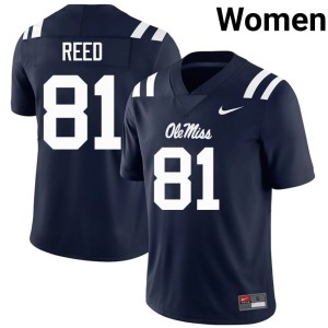 #81 Navy Samari Reed Women's Replica College Football Hotty Toddy Jerseys 989106-169