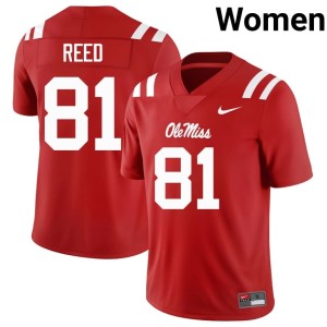 #81 2026 Samari Reed College Football Ole Mississippi Women's Red Jersey 477925-303