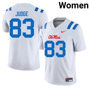 #83 Women Sean Judge White College Football Rebels Replica Jersey 379909-593