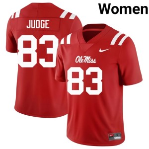 #83 Miss Rebels Sean Judge Red Women's College Football University Jersey 304836-337