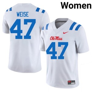 #47 Limited White Women Stephon Weise University of Mississippi College Football Jersey 997934-113