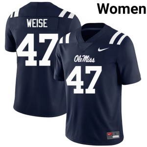 #47 UM Rebels Women Stephon Weise Alumni Navy College Football Jerseys 451066-893