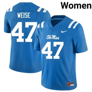 #47 Mississippi College Football Women Player Stephon Weise Powder Blue Jersey 628152-203