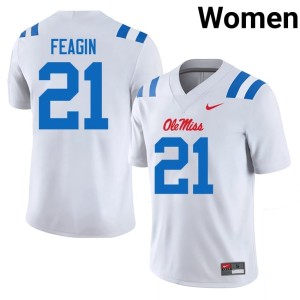 #21 White Mississippi Player Womens Tavoy Feagin College Football Jersey 413358-565