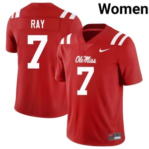 #7 Red College Football Traylon Ray Limited Mississippi Women Jersey 565333-934
