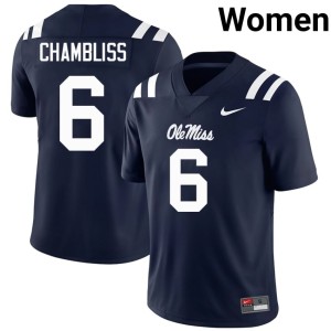 #6 Mississippi 2026-27 College Football Trinidad Chambliss Navy Women Jerseys 387036-725