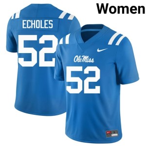 #52 Will Echoles Women University of Mississippi Alumni Powder Blue College Football Jersey 729817-485