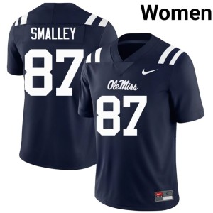 #87 Wyatt Smalley 2026-27 Womens Navy College Football Ole Miss Jersey 877535-117
