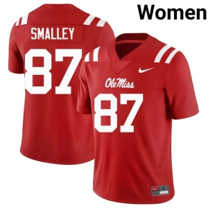 #87 College Football Forward Rebels Red Wyatt Smalley Women Embroidery Jersey 857084-691