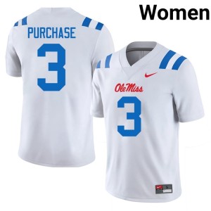 #3 Womens Mississippi University White Blake Purchase College Football Jerseys 900303-674