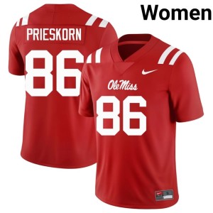 #86 Red Mississippi Women's Brady Prieskorn College Football Game Jersey 511104-421