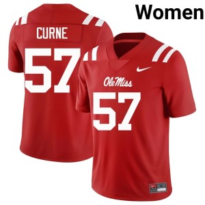 #57 2026 College Football Rebels Women's Carius Curne Red Jerseys 168943-957