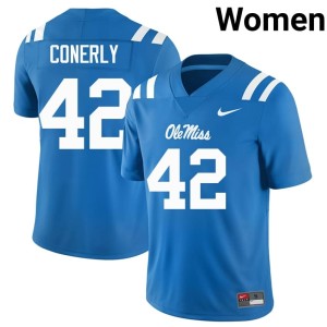 #42 Women Official College Football Powder Blue Hotty Toddy Charlie Conerly Jerseys 130353-934