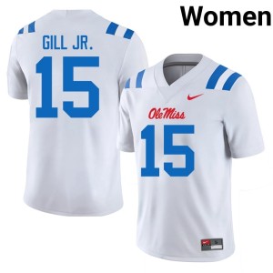 #15 College Football Womens University of Mississippi Darrell Gill Jr. 2026 White Jerseys 893843-624