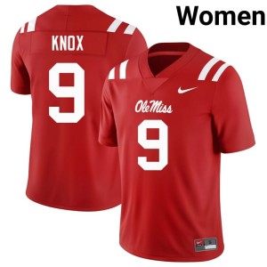 #9 Alumni College Football Dawson Knox Red Womens Rebels Jerseys 585361-420