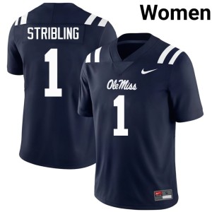 #1 Navy Women's De'Zhaun Stribling Mississippi College Football Limited Jersey 461625-724