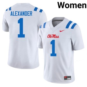 #1 White Mississippi Womens College Football 2026 Deuce Alexander Jerseys 297829-810