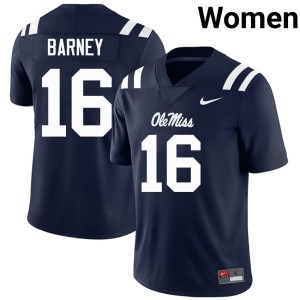#16 College Football Replica Women's Dorian Barney Navy Ole Mississippi Rebels Jerseys 163348-246