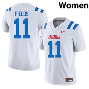 #11 College Football White Women's High School University of Mississippi Horatio Fields Jersey 504925-926