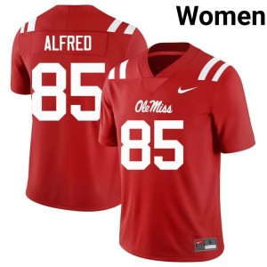 #85 Ole Miss Replica Isaiah Spencer Red Womens College Football Jerseys 500794-865