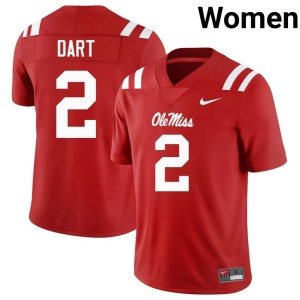 #2 College Football Game Forward Rebels Jaxson Dart Women Red Jerseys 383045-886