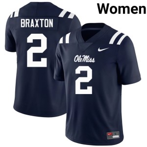 #2 Player Navy Womens College Football Hotty Toddy Jaylon Braxton Jersey 268925-389