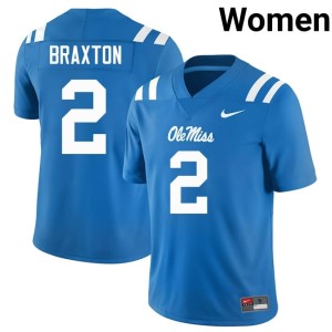 #2 Hotty Toddy Jaylon Braxton College Football Powder Blue NCAA Womens Jersey 246653-983