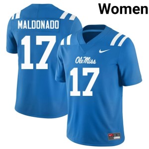 #17 University Rebels Powder Blue Women College Football Jonathan Maldonado Jerseys 489990-371