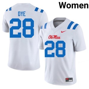 #28 Womens Hotty Toddy White Joshua Dye College Football Embroidery Jersey 383881-429