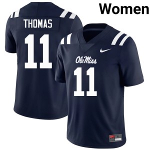#11 Navy NCAA Womens Keaton Thomas Ole Miss College Football Jerseys 229981-137