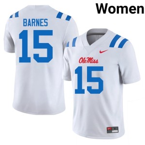 #15 Womens Landon Barnes Replica Ole Miss White College Football Jersey 483553-893