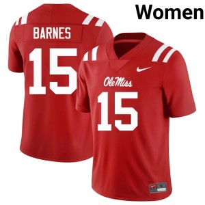 #15 Ole Miss Red Women Player College Football Landon Barnes Jerseys 477848-637