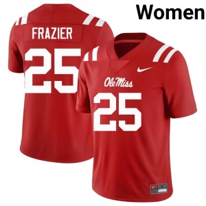 #25 Makhi Frazier Forward Rebels College Football Womens Red Replica Jerseys 684333-685