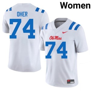 #74 White Rebels Michael Oher Womens College Football Game Jersey 948034-523