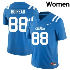 #88 Women Powder Blue Michai Boireau Mississippi Rebels College Football Official Jerseys 630871-649