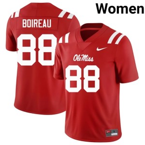 #88 UM Rebels College Football Red Michai Boireau Official Womens Jerseys 465562-836