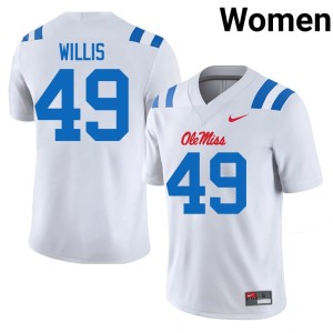 #49 White Women Ole Mississippi Rebels College Football Patrick Willis Limited Jerseys 569522-428